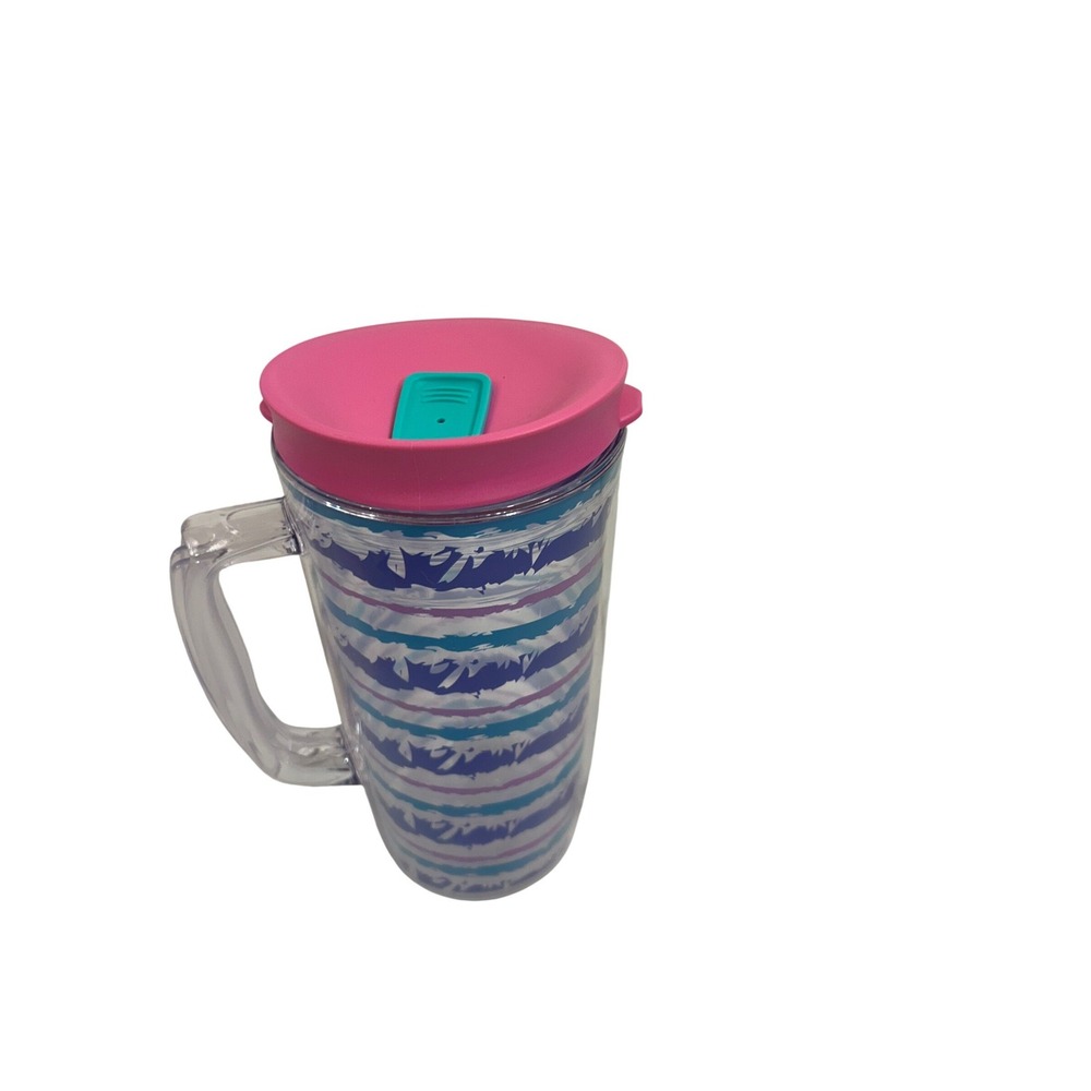 Bubba Insulated Desk Mug 48oz Multi-Color Striped Retro 90s Style Travel Cup